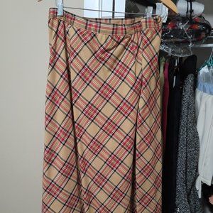 Sag Harbor Red BlueTan Diagonal plaid skirt